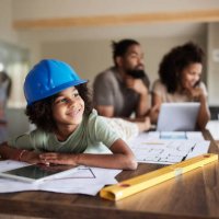 happy black girl enjoying at renovating home with her family. - home decoration stock pictures, royalty-free photos & images