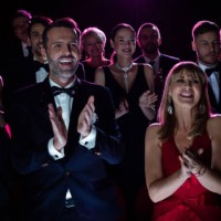 happy couple applauding while watching opera - concert stock pictures, royalty-free photos & images