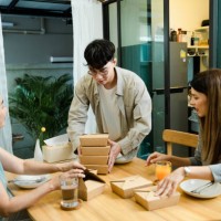happy family enjoy eating in a lunch time at home in holiday. - junk food stock pictures, royalty-free photos & images