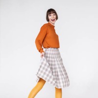 happy female model in retro outfit - fashion stock pictures, royalty-free photos & images