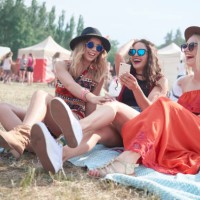 happy friends making selfie at music festival - concert stock pictures, royalty-free photos & images