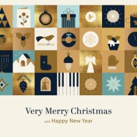 happy holidays seasonal greetings - food stock illustrations