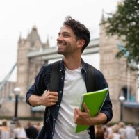 happy student in london - travel stock pictures, royalty-free photos & images