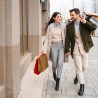 happy wife after shopping - fashion stock pictures, royalty-free photos & images