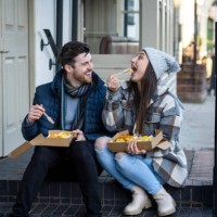 having fun with lunch - junk food stock pictures, royalty-free photos & images
