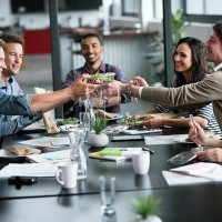 having lunch as a team - food stock pictures, royalty-free photos & images