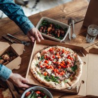 having takeaway meal at home - junk food stock pictures, royalty-free photos & images