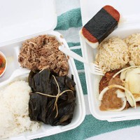 hawaiian plate lunch - food stock pictures, royalty-free photos & images