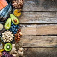 healthy eating: selection of antioxidant group of food frame. copy space - food stock pictures, royalty-free photos & images