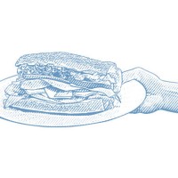 healthy sandwich in womans hand - junk food stock illustrations