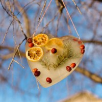 heart shaped suncatcher hanging from a tree branch. - garden decoration stock pictures, royalty-free photos & images
