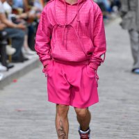 Hector Bellerin walks the runway during the Louis Vuitton Menswear Spring Summer 2020 fashion show as part of Paris Fashion Week on June 20, 2019 in...
