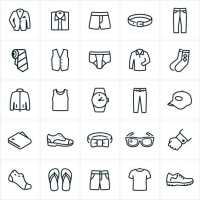 herren kleidung symbole - fashion stock-grafiken, -clipart, -cartoons und -symbole