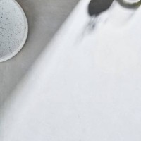 high key still life with glass of white wine and white plate on white table, overhead view - home decoration stock pictures, royalty-free photos & images