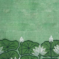 history of japan, japanese art, white lotus flowers on a green background, vintage photograph, 19th century - garden decoration stock illustrations