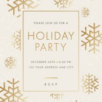holiday party invitation with snowflake. - home decoration stock illustrations