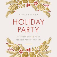 holiday party invitation with wreath. - home decoration stock illustrations