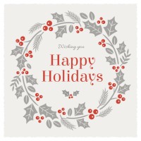 holidays card with wreath. - home decoration stock illustrations