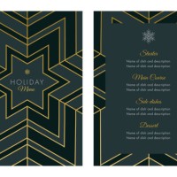 holidays menu template with geometric snowflake - fashion stock illustrations