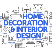 home decoration and interior design related web banner line style. modern linear design vector illustration for web banner, website header etc. - home decoration stock illustrations