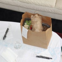 home delivery food take-out in paper bag - junk food stock pictures, royalty-free photos & images