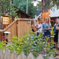 home mixologist in a backyard - garden decoration stock pictures, royalty-free photos & images