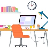 home office - home decoration stock illustrations
