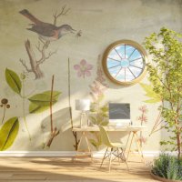 home office with garden - garden decoration stock pictures, royalty-free photos & images