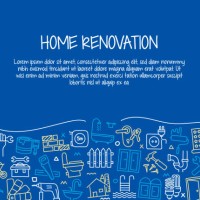 home renovation and repair related hand drawn banner design vector illustration - home decoration stock illustrations