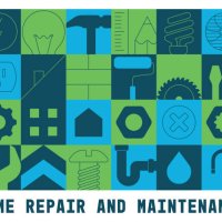 home repair renovation maintenance handyman flyer brochure cover - home decoration stock illustrations