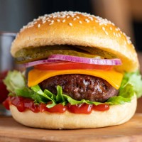 homemade burger and chips - junk food stock pictures, royalty-free photos & images
