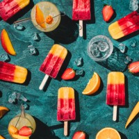 homemade fruit ice lollies and juice - food stock pictures, royalty-free photos & images