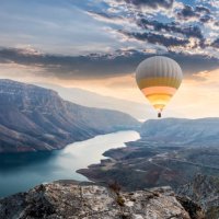 hot air balloons flying over the botan canyon in turkey - travel stock pictures, royalty-free photos & images