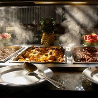 hot food from a tropical buffet - food stock pictures, royalty-free photos & images