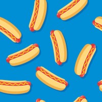 hotdog pattern flat - junk food stock illustrations