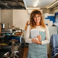 i accept orders via tablet - junk food stock pictures, royalty-free photos & images