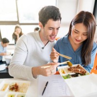 i'll try your order, and you try mine! - junk food stock pictures, royalty-free photos & images