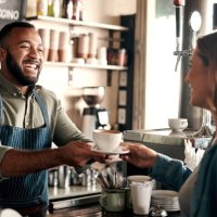 ik maakte het super vers! - coffee stockfoto's en -beelden