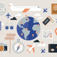 illustration collection of travel and vacation concepts - travel stock illustrations