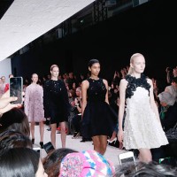 Illustrationn View of People taking pictures and movies with their smartphone whyle the Giambattista Valli show as part of the Paris Fashion Week...