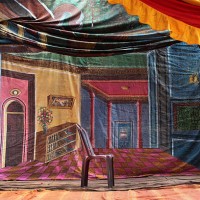 indian outdoor theater stage - home decoration stockfoto's en -beelden