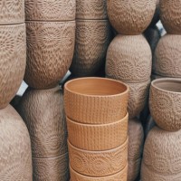 industrial production of clay pots for flowers and interior. - garden decoration stock pictures, royalty-free photos & images