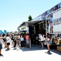 Inglewood, CA A crew of hard working people were busy filling orders as fans lined up by the thousands to purchase Taylor Swift merchandise at SoFi...