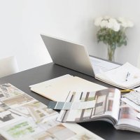 interior design books on table - home decoration stock pictures, royalty-free photos & images