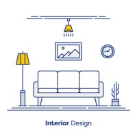 interior design concept - home decoration stock illustrations