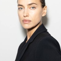 Irinia Shayk poses for photographer backstage at the Sportmax fashion show during the Milan Womenswear Spring/Summer 2025 on September 20, 2024 in...