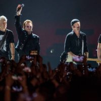 Irish rock band U2 performs as part of The Joshua Tree tour at DY Patil Stadium, Nerul on December 15, 2019 in Mumbai, India. The band, that was...