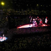 Irish rock band U2 performs during the 