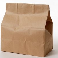 isolated shot of closed brown paper bag on white background - junk food stock pictures, royalty-free photos & images