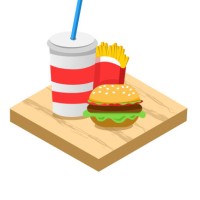isometric burger - junk food stock illustrations
